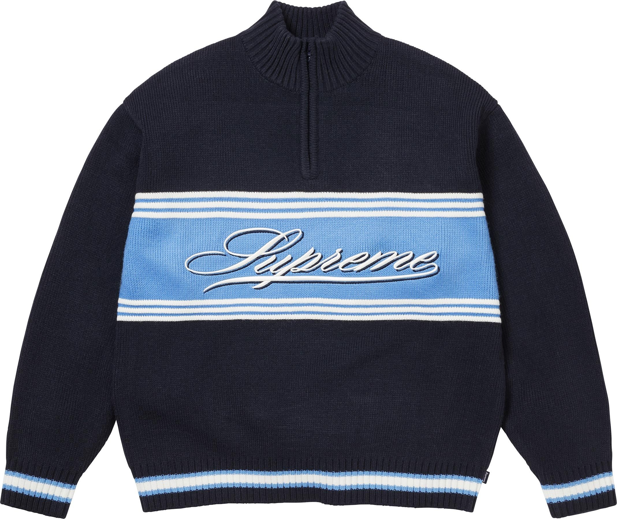 Script Stripe Half Zip Sweater view 7